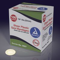 Sheer Plastic Spot Bandages 7/8" Diameter 100 Count - CASE of 12