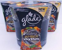 Glade Candle Sultry Amber Rhythm Black Rum Leather Mint 3.4oz