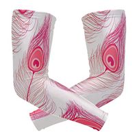LEVEIS Peacock Feather Arm Sleeves UV Protection for Men Women Sunblock Protective Gloves Running Golf Cycling Driving Long Arm Cover 1 Pair
