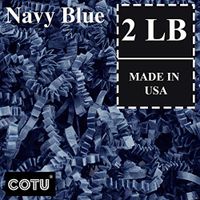 2 LB Navy Blue Crinkle Shred Gift Basket Shred Crinkle Paper Filler Bedding by COTU (32 oz)