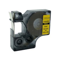 QPMY 1 Pack Compatible for DYMO Rhino IND Vinyl Label Tape (18432 1/2", Black on Yellow Vinyl)