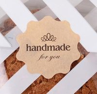 IMagicoo 240 Lovely Cute"Handmade" Label Seal Sticker Handmade Baked Envelope Label Decorative Sticker (Style-3(4x4cm))