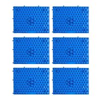 CWWHY Foot Massage Mat, Gym Mats for Relieve Stress, Anxiety and Depression, Reflexology for Natural Pain Relief,Blue,6packs