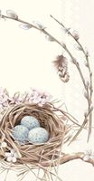 Ideal Home Range 48 Count 3-Ply Paper Guest Towel Dinner Buffet Napkins, Bird's Nest with Eggs