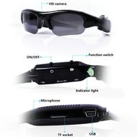oineke 1280x960 Resolution Camera Digital Sunglasses Climbing Eyewear Video Reco (Black)