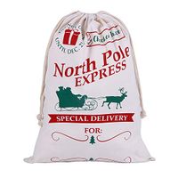 TGS Gems Extra Large Cotton Santa Bag with Drawstring Tie Closure | 39 x 27'' Santa Sack, Stocking Stuffers & Holiday Gifts (1 PC)