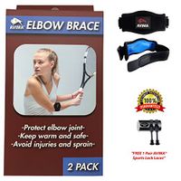 [2 Pack] AVIMA Best Quality Elbow Brace with Compression Pad for Men & Women - Tendonitis Relief – Tennis, Crossfit & Golfers Elbow Pain Relief – Great Support for All Sports & Workouts. (3 Pack)