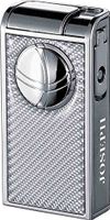 Personalized Visol Infinity Double Torch White Carbon Fiber Chrome Cigar Lighter with Free Laser Engraving