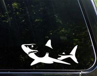 CMI219 Shark - 6" x 3" - Vinyl Die Cut Decal/ Bumper Sticker For Windows, Cars, Trucks, Laptops, Etc.