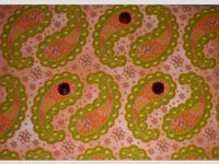 Orange/Green Paisley Rhinestone Note Cards w/ Envelopes - Set of 5
