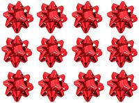 PMU Decorative Confetti Gift Bows, Small, Metallic Red (12/Pkg) Pkg/1