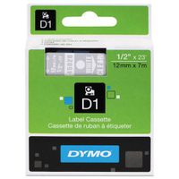 Genuine DYMO 1/2" (12mm) White on Clear D1 Label Tape for Electronic Dymo LabelManager PnP Label Maker
