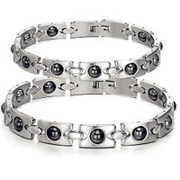 His or Hers Matching Set Couple Titanium Magnetic Bracelet Anti-fatigue Anti-radiation in a Gift Box (Hers)