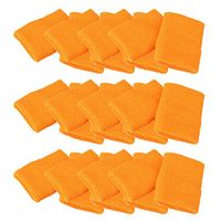 Mallofusa Gym Workout Soft Cotton Stretchy Wristband Wrist Sweatbands Sports Indoor Outdoor Basketball Volleyball Exercise Fitness,Orange,12 Pair