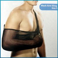 Orthopedic Arm Sling with Pad Shoulder Immobilizer Black Mesh Fabric (S)