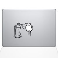 The Decal Guru Graffiti Apple Spray Can Decal Vinyl Sticker, 12" MacBook, Black (1637-MAC-12M-BLA)