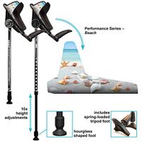 smartCRUTCH Performance Series Forearm Crutch with Premium Spring Loaded Flextip, 15-90 Degree Rotation - 2 Adult Ergonomic Adjustable Walking Aids - Medium, Beach