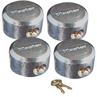 Master Lock 6271KA 4 Pack 2-7/8in. ProSeries Reinforced Hidden Shackle Rekeyable Pin Tumbler Keyed Alike Padlock, Chrome