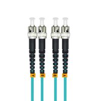 Jeirdus 200M ST to ST 10G OM3 Indoor Armored Duplex 50/125 Fiber Optic Cable Jumper Optical Patch Cord Multimode 200Meters 656ft ST-ST