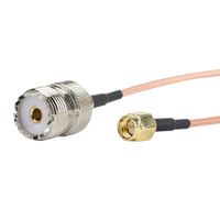 SMA male to UHF SO-239 Female Connectors 2pcs 6inch/15cm/0.5ft RF Coaxial Coax Cable Adapter Assembly, Handheld Antenna Cable, Pigtail Jumper RG316 Cable Eagles(TM)