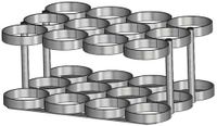 FWF Oxygen Rack for 9 (D OR E Style) CYLINDERS Diameter 4.3" Made in USA