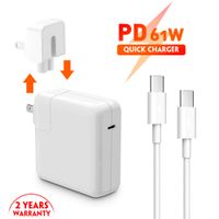 Mac Book 61w USB-c Power Adapter, Rocketek 61W Thunderbolt 3 Port USB C Power Adapter for Compatible with MacBook Pro Charger, MacBook Charger Type C, Laptop Charger, Lenovo, Samsung, Type C Device