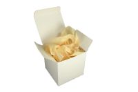 Verazui French Vanilla Pack of 100 White Favor Boxes 3x3x3 with Color Tissue Paper Sheets