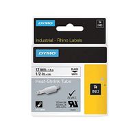 DYMO Authentic Industrial Heat Shrink Tubes for  LabelWriter and Industrial Label Makers, Black on White, 1/2", (18055)