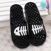 Massage Sandals Slippers Fish Bone Pattern Couple Acupoint Pedicure Foot Massage Slippers,Yellow,M