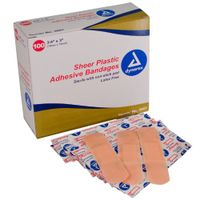 Dynarex Adhesive Bandages, Plastic, Sterile - 2" x 4.5" - 50/Box
