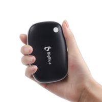BigBlue Rechargeable Hand Warmers Camping Hand Warmer 3-in-1, Pocket Charger with Emergency Light for Ski, Hiking or Camping Heat Therapy for Raynauds Arthritic Sufferers and Pain Relief,Black