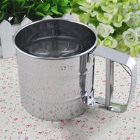 BeesClover Manual Mesh Flour Sugar Powder Stainless Steel Hand Sifter Sieve Cup Baking Tool