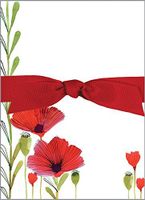 Wild Red Poppies Chunky Thick Bow Notepad, 150 sheets