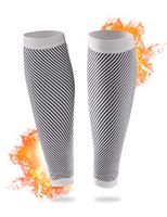SWOLF Calf Compression Sleeve for Men & Women, Athletic Calf Compression Socks for Running, Cycling, Travel, Hiking - Sports Leg Support Sleeve for Shin Splint, Calf Pain Relief (White & Black, S)