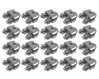 Muzata Wire Rope Clip,M3 Wire Rope Clamp,T316 Marine Grade Stainless Steel Cable Clamps 1/8" (20 Pack)