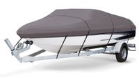 Universal Boat Adjustable Storage Cover - 16-18.5'L to 98" Fishing Boats Protection Custom Heavy Duty Waterproof Mildew Weather Resistant Polyester Fabric Air Vents, Elastic Cord, Bag - Pyle PCVSPB332