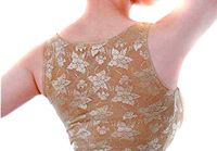 AEXGE™ Women Lace Adjustable Elastic Posture Back Corrector Shoulder Support Chest Breast Support Belt Band (L, Nude)