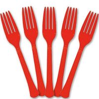Extra Heavy Weight Plastic Forks | 20ct (Apple Red)