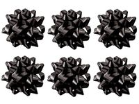 PMU Star Gift Bows 6 Inch Black (6/Pkg) Pkg/1