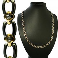 Magnetic Therapy Necklace Hosreshoe Silver and Gold Design