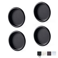 Sliding Closet Door Finger Pull Black Steel Construction Fits a 2 Inchs Diameter Hole,4 Pack. (Black)