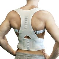 Aofit Upgraded Version 10PCS Magnets Back Support Belt for Posture Correction and Back Pain Support - Unisex (XXL, White)