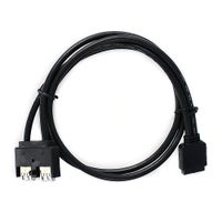 WINGSONIC TOOLFREE G540441 PC Computer Case Internal 20Pin Female to 2-Port USB 3.0 Type A Female Panel Mount Cable Black - 2ft(0.6M)