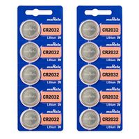 Murata CR2032 Battery 3V Lithium Coin Cell - Replaces Sony CR2032 (10 Batteries)