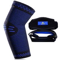 New Technology Elbow Compression Sleeve(1 Pack)+Tennis Elbow Brace (2 Pack),Best Elbow Support Gear for Sports or Daily Use to Prevent and Treat Tendonitis | Tennis Elbow | Golfer's Elbow | Arthritis