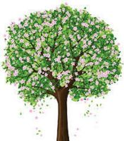 HotSaleStore Sticker Seals 48 Cute Flowering Tree Spring!!! Sticker Label Envelope Seals 1.2" Round