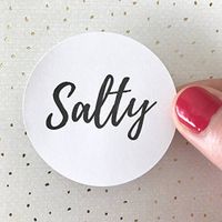 40 Salty Sweet Sticker | Wedding Treat Favor Bag Circle Round Label Envelope Seal Thank You Gift Bag Cards Package Goodie Candy Bag