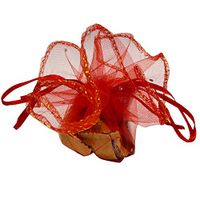 Ankirol 100pcs Sheer Organza Favor Bags Round Drawstring Organza Jewelry Candy Pouch 26cm/10.2 inch Diameter Christmas Wedding Party Favor Gift Packaging Bags (hot red)
