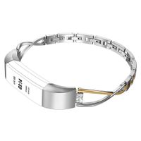 Wearlizer Compatible for with Fitbit Alta Bands Small Silver Rose Gold Fitbit Alta hr Women Metal Replacement Bands Accessories Straps Bracelet Bangle Wrist Bands Small/Large (Gold+Silver)