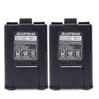 BAOFENG 2pcs 7.4V 1800mAh Li-ion Battery Walkie Talkie DM-5R UV-5R UV-5RE BF-F8HP UV-5R V2+ Plus UV-5RTP Series Two Way Radio (2, Black)